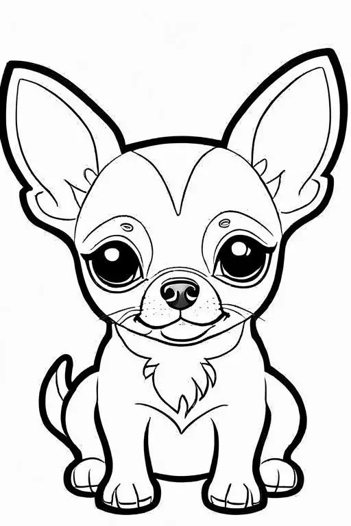 Chihuahua Coloring Page 7 for Kids