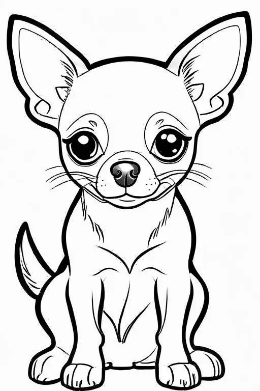 Chihuahua Coloring Page 8 for Kids