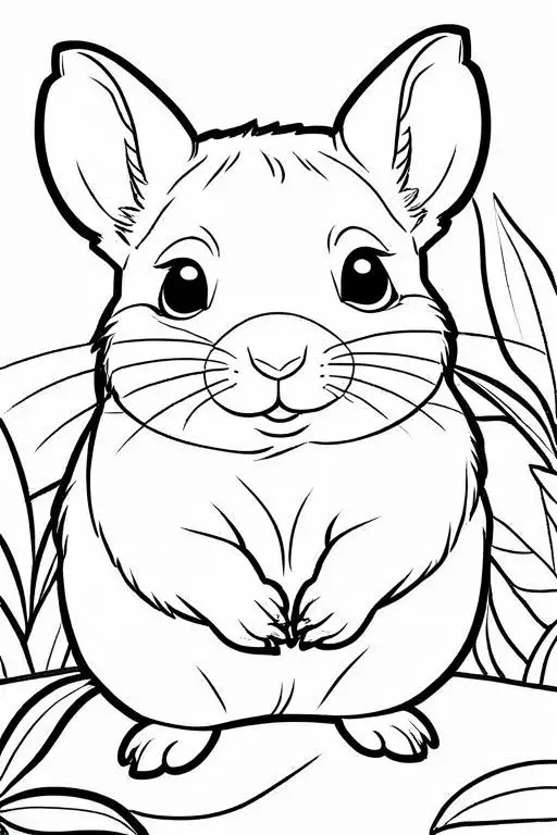 Chinchillas Coloring Page 1 for Kids