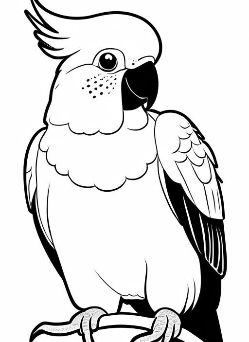 Cockatoo Coloring Page 1 for Kids