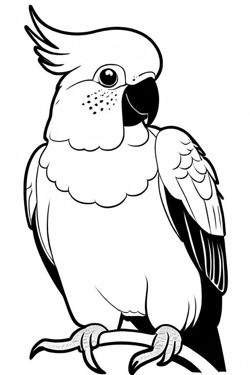 Cockatoo Coloring Page 1 for Kids