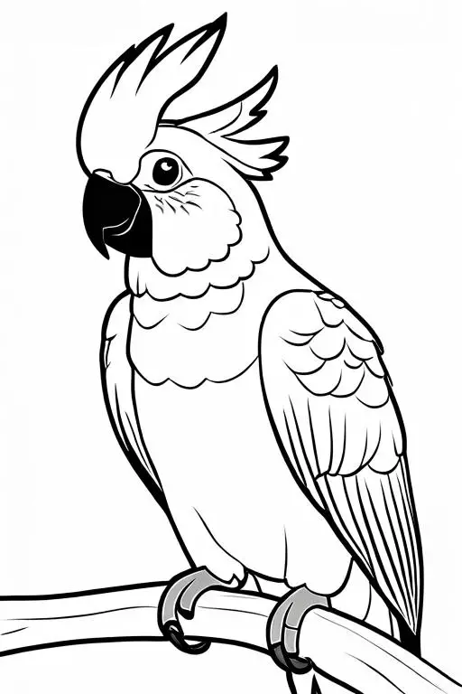 Cockatoo Coloring Page 4 for Kids