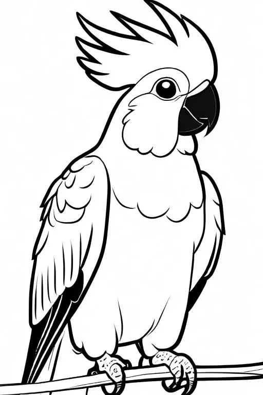 Cockatoo Coloring Page 7 for Kids