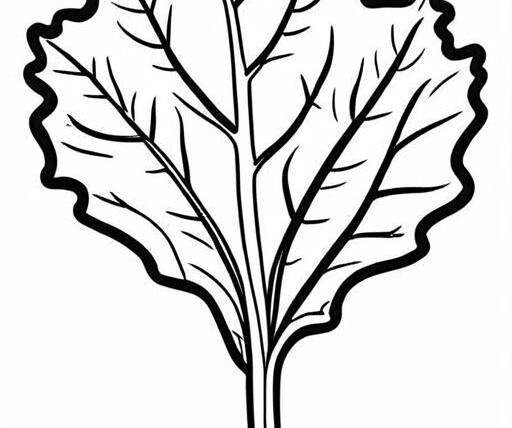 Collard Coloring Page 1 for Kids