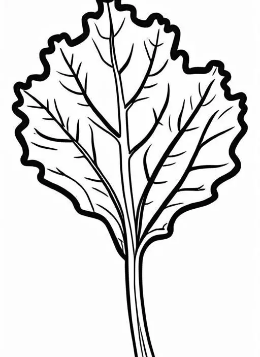 Collard Coloring Page 1 for Kids