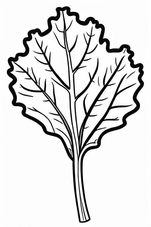 Collard Coloring Page 1 for Kids