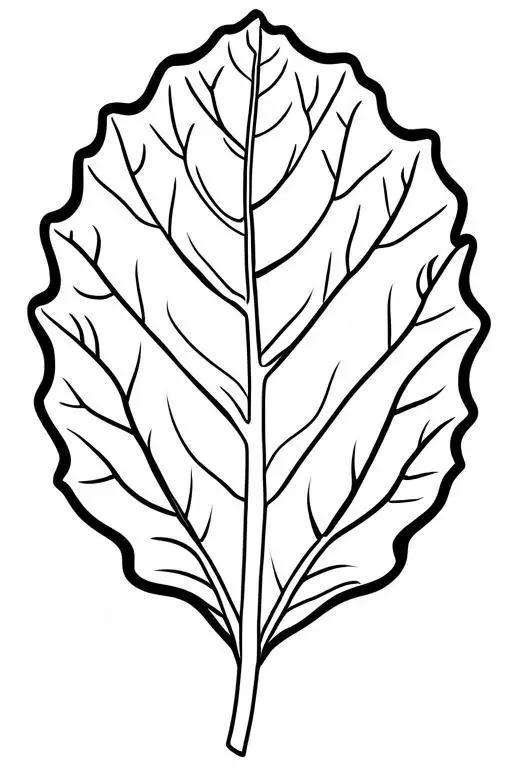 Collard Coloring Page 6 for Kids