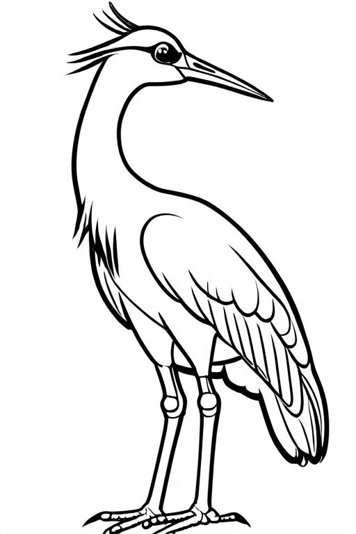 Crane Coloring Page 10 for Kids