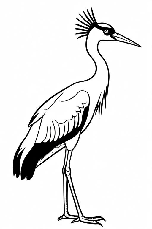 Crane Coloring Page 11 for Kids