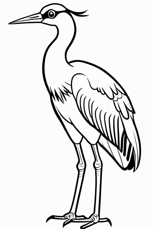 Crane Coloring Page 12 for Kids