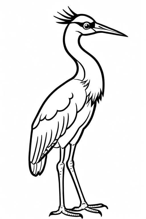 Crane Coloring Page 13 for Kids