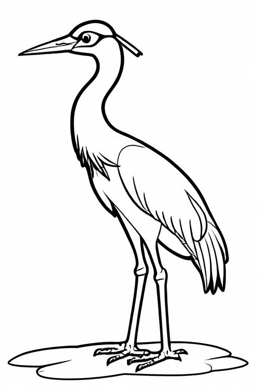 Crane Coloring Page 14 for Kids