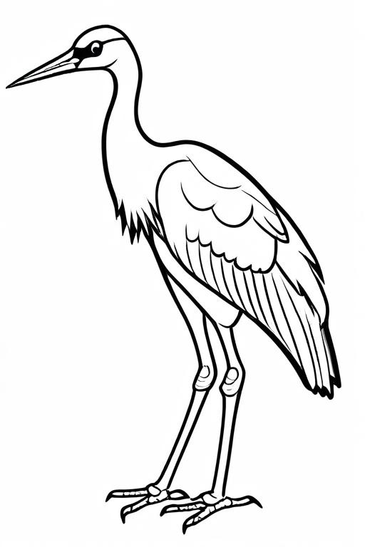 Crane Coloring Page 15 for Kids