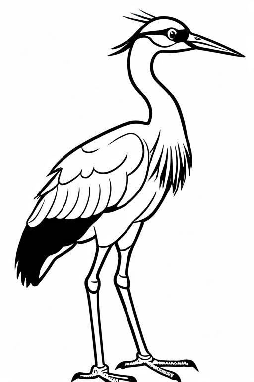 Crane Coloring Page 16 for Kids