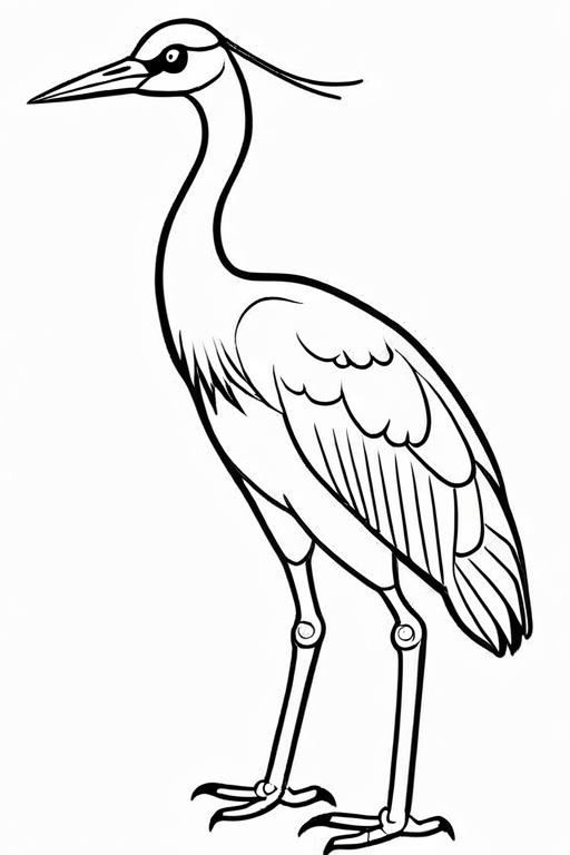 Crane Coloring Page 17 for Kids