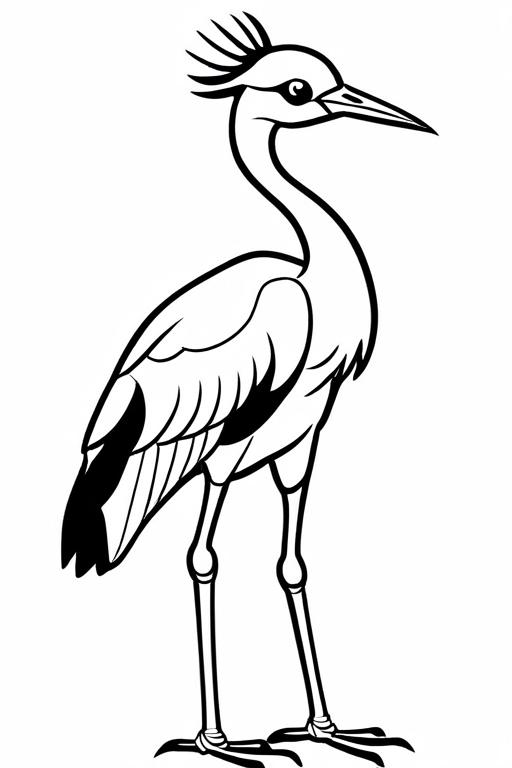 Crane Coloring Page 18 for Kids