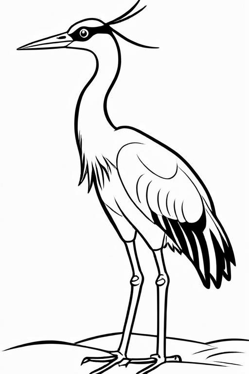 Crane Coloring Page 19 for Kids