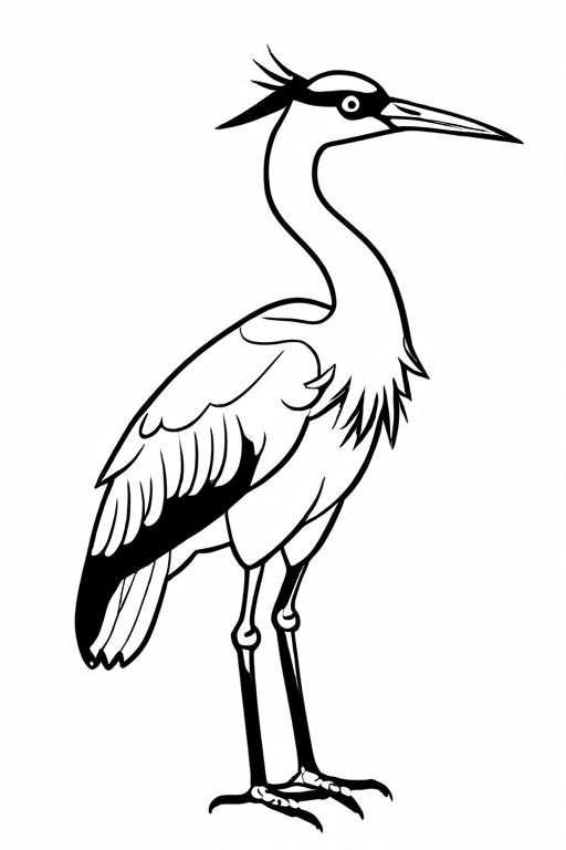 Crane Coloring Page 20 for Kids