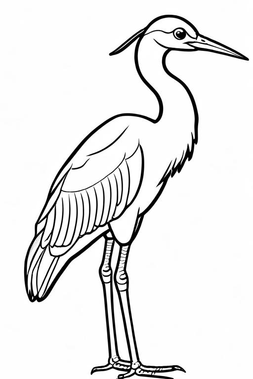 Crane Coloring Page 4 for Kids