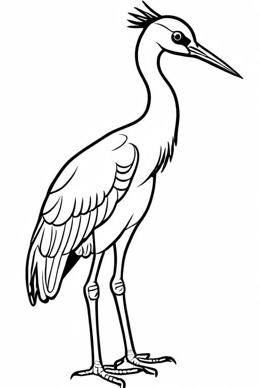 Crane Coloring Page 7 for Kids