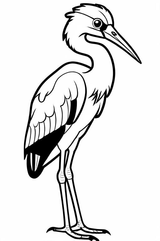 Crane Coloring Page 8 for Kids