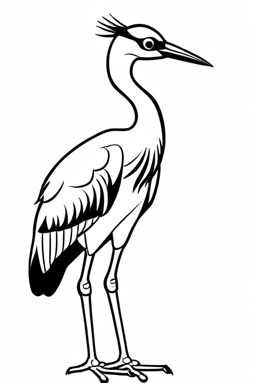 Crane Coloring Page 9 for Kids