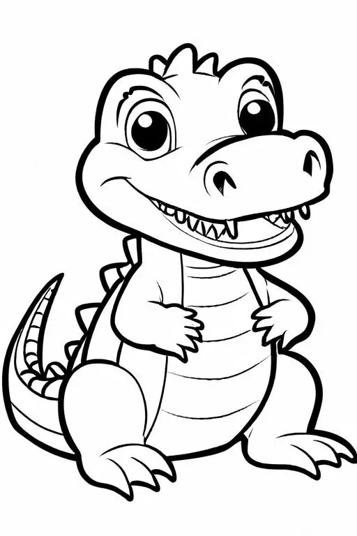 Crocodile Coloring Page 1 for Kids