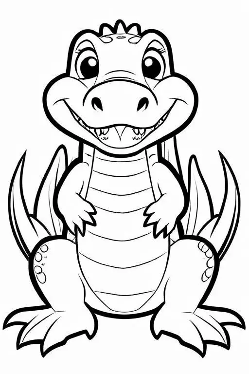 Crocodile Coloring Page 10 for Kids