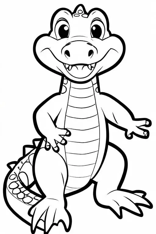 Crocodile Coloring Page 3 for Kids