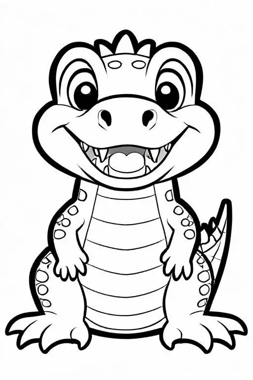 Crocodile Coloring Page 4 for Kids