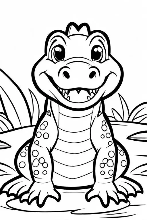 Crocodile Coloring Page 8 for Kids