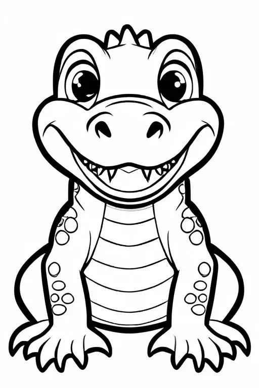 Crocodile Coloring Page 9 for Kids