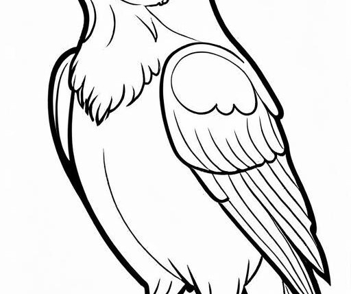 Crow Coloring Page 1 for Kids