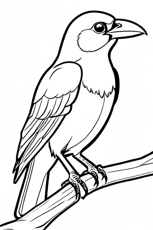 Crow Coloring Page 10 for Kids