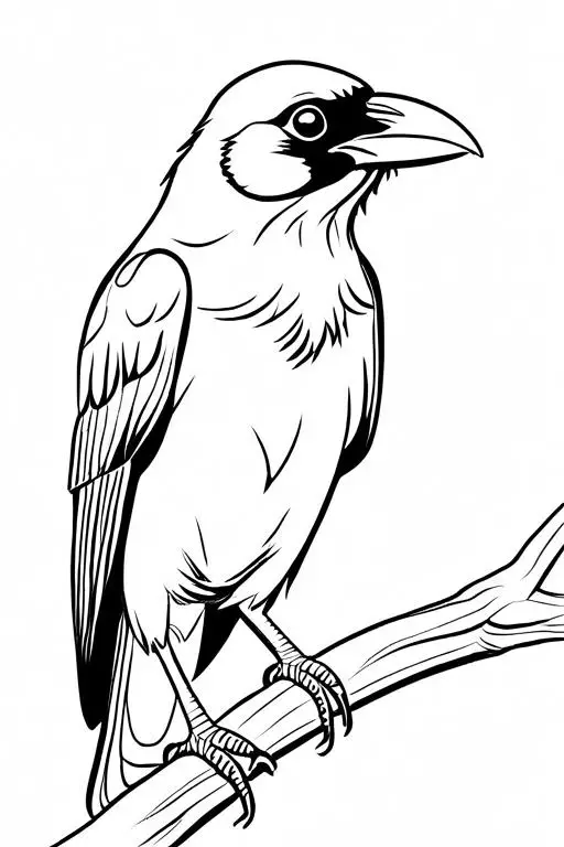 Crow Coloring Page 11 for Kids