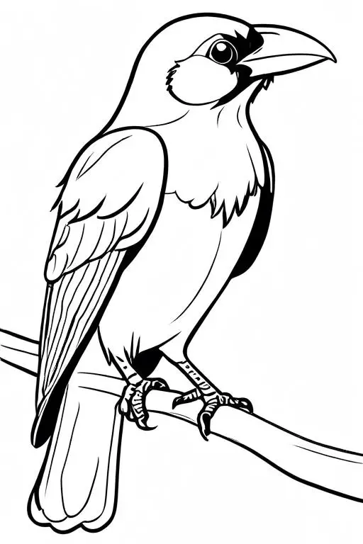 Crow Coloring Page 12 for Kids