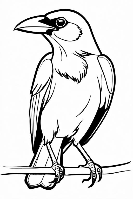 Crow Coloring Page 13 for Kids