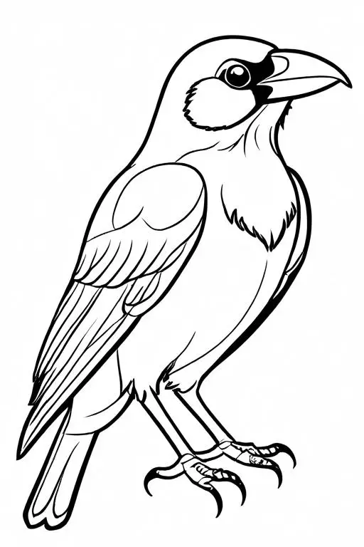 Crow Coloring Page 15 for Kids