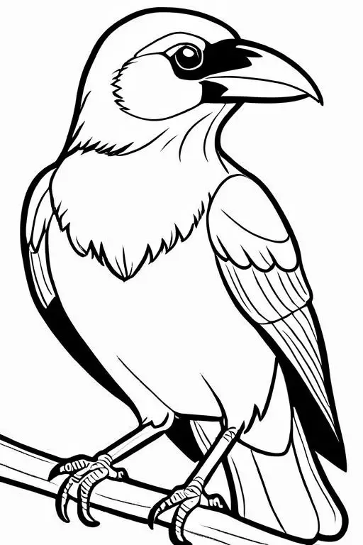 Crow Coloring Page 16 for Kids