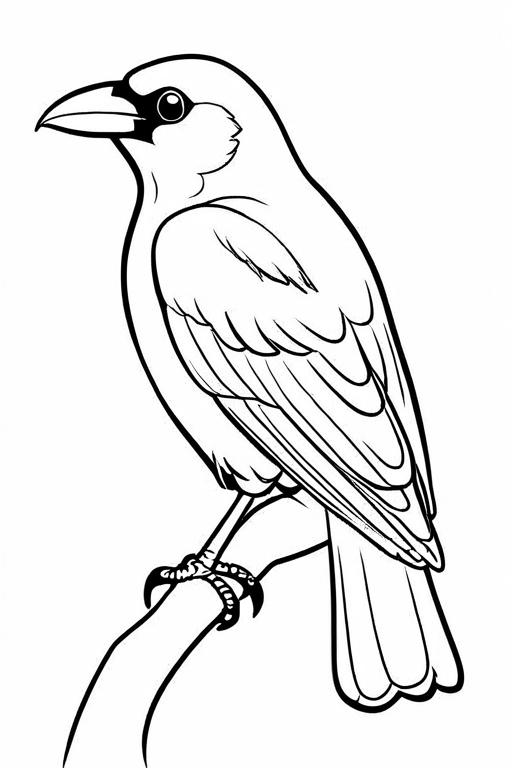 Crow Coloring Page 17 for Kids