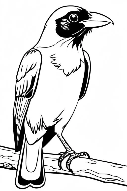 Crow Coloring Page 2 for Kids