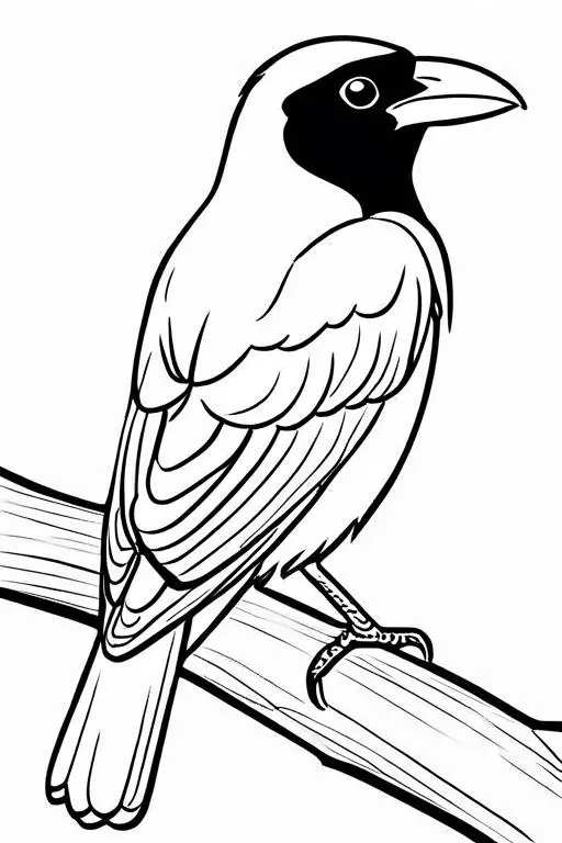 Crow Coloring Page 3 for Kids