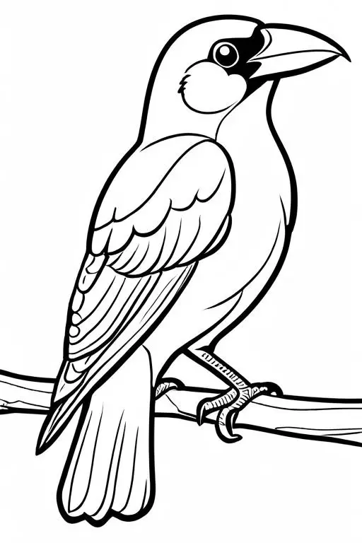 Crow Coloring Page 4 for Kids