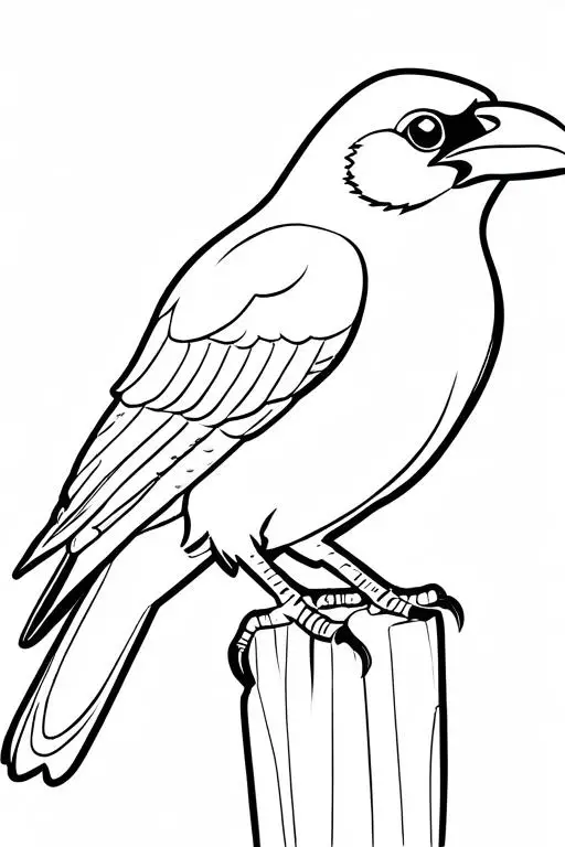 Crow Coloring Page 5 for Kids