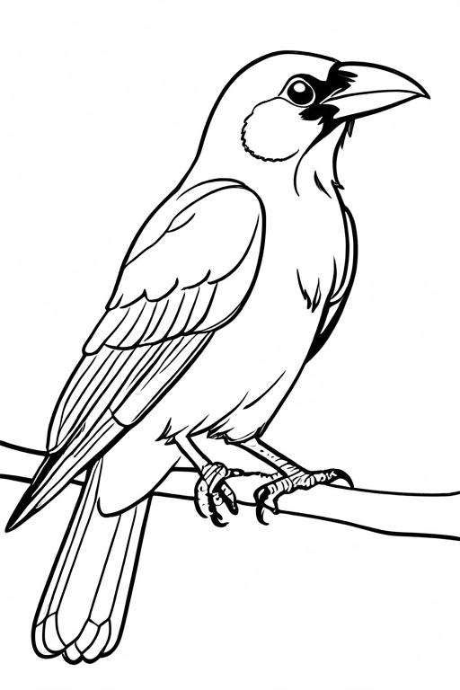 Crow Coloring Page 6 for Kids