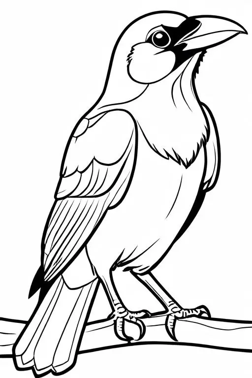 Crow Coloring Page 7 for Kids