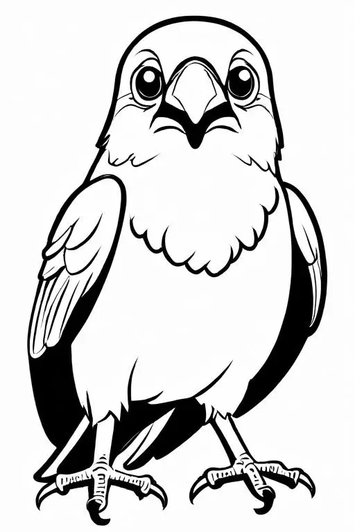 Crow Coloring Page 8 for Kids