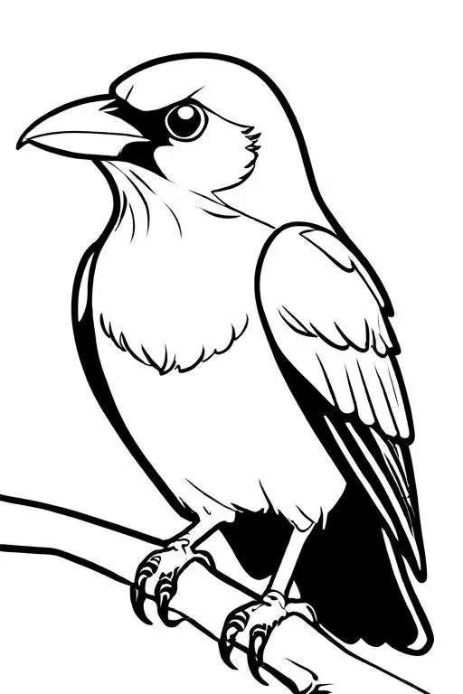 Crow Coloring Page 9 for Kids