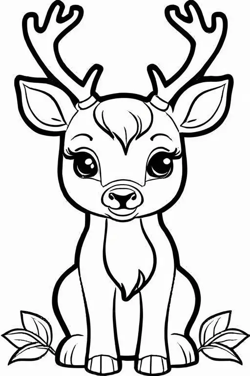 Deer Coloring Page 10 for Kids