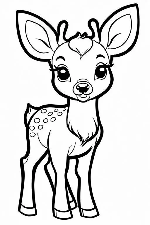 Deer Coloring Page 2 for Kids